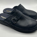 Clarks Collection Cushioned Clogs Blue Leather Slip On Comfort Shoes Womens 8.5 Photo 0