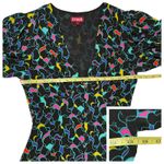 STAUD Milla Puff-Sleeve Midi-Dress - Black Abstract Wave - 4 Photo 2