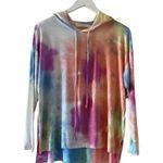 Lush Clothing Lush Tie Dye Pullover Lightweight Bohemian Festival Long Sleeves Hoodie Top S Photo 0