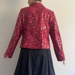 Linear Red Cheetah Print Jacket Faux Leather Photo 6
