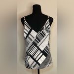 White House | Black Market - Black and white two sided tank floral and striped XS Photo 5