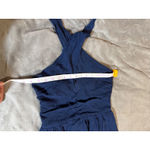 Lulus NWOT  Size Small Emrah Navy Blue Cross-Front Cutout Halter Midi Dress Photo 5