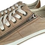 Taos Z Soul Canvas Sneakers Women's Size 9 Side Zip Lace Up Tan Beige Neutral Photo 2