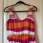 Jack by BB Dakota Jack Jamband‎ Wave Dress Striped Sleeveless Fit & Flare Pink Orange 4 Photo 1