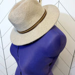 Target  Women’s Brown Beige Wool Blend Panama Fedora Hat Preppy Braid Western Photo 0