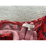 Etophe studios  Red Floral Print Smocked Ruffle Tube Style Mini Dress Size M Photo 5