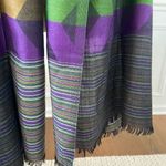 Girnar Shawl Scarf 100% New Wool Purple Green Grey Royal Blue Bronze 28” x 84” Photo 8