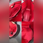 Coach Burgandy Tote 27 Horse And Carriage Dot Print With Matching Mini Charm Photo 14