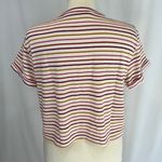 Lush Clothing Lush Striped Notched Crop Top Terry Knit Short Sleeve Photo 4