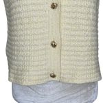 Mango Knitted Cardigan Vest with Jewel Buttons Women’s Size M Light Yellow Photo 5