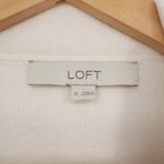 Loft  Cream Button Front Collared Sweater Knit Jacket Cardigan XL Photo 2