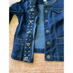 Darling Womens Ruby Rd Jean Jacket 6 Petite Blue Dark Denim Braided Edge Grommet Photo 4