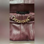 Marc New York  Burgundy Leather Pencil Skirt Photo 4