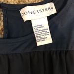 Doncaster  Navy Sleeveless Blouse with Black Mesh Sheer Detail Large Photo 4
