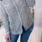 Olivaceous  striped linen top size large Photo 0