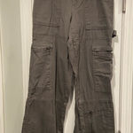 Arizona Jeans Sixty-Six Size 1 Gray Cotton Zipper Pockets Wide Leg Cargo Pants Hammer Loop Photo 0