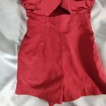 Bebe  Red One Shoulder Romper Photo 3