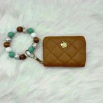 Brown Faux Leather Card Wristlet Wallet Photo 5