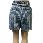 American Eagle  Outfitters High Rise Tie Belted Striped Jean Shorts Plus Size 14 Photo 3