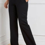 Talbots Windsor Curvy Black Linen Pants Wide Leg Breezy Polished Essential 12P Photo 0