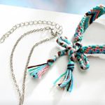 2pc Vsco Woven Rope& Silver Anklet Blue Photo 3