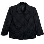 Talbots Black Lined Jacket Jacquard Brocade Blazer Button Up Pockets Size 8 Photo 0