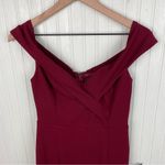 Lulus NEW Song of Love Wine Red Off-the-Shoulder Maxi Dress Gown Slit Size Small Photo 6