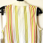 Guest In Residence Stripe Plaza Vest Cotton Knit Cream Citron Orange Small NWT White Photo 5