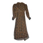 Farm Rio  size XS long sleeve v neck midi dress black orange puff sleeve trad Photo 13