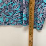 Lands' End L Floral Swim Shirt Rash Guard Long Sleeve Aqua Blue White Navy Size L Photo 7