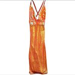 Song of Style cross back orange sequin midi dress NWT Size XS Photo 3