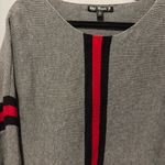 Say What? Say What? Gray Sweater with Red and blue Accents Sz medium Photo 1