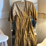 Sweet Baby Jamie Taupe Wrap Dress Rent the Runway Preloved XS $276 Tan Photo 3