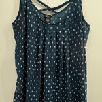 Torrid  Size 2 Plus Navy Printed Strappy Cami Tank Top Adjustable Straps Photo 0