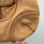 Coach  Tan Leather Shoulder Bag‎ Front Buckle Pocket Dual Handles Classic Style Photo 3