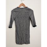 Rungolee Black White Striped Tunic Dress XS Textured Crinkle Boho Ruffle Beach Photo 2