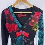 Desigual Artsy Collage Floral Bicycle Dress Womens Small Black Cotton Photo 1