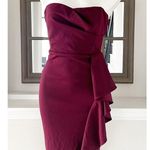 Dress the Population Liv Strapless Ruffled Dress, Burgundy Size S New w/Tag Photo 4
