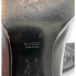 Gucci  Black Horsebit Leather Loafers Sz 8 Square Toe Classic Luxury Italy Heel Photo 7