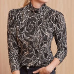 Peyton Jensen Cici Snakeskin Print Turtleneck Size Medium Photo 0