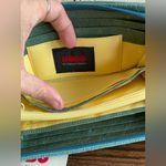 Rare NWOT Modern Green Zip Around Distressed Leather Hobo International Wallet Yellow Photo 6