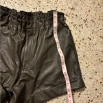 Abercrombie & Fitch  high-rise vegan leather shorts in a brown olive color large Photo 4