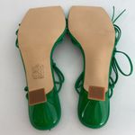 Nasty Gal  Green Skinny Strap Square Toe Ankle Tie Midi Heels Photo 5