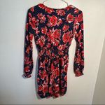 Topshop Faux Wrap Dress Navy Red Floral Photo 7
