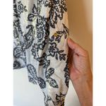 Charter Club NWT Button Up Shirt Floral Paisley Bright White Black Women's XL Photo 3