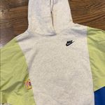 Nike  mixed media Blue and Green Colorblock pullover Jacket, nylon/sweatshirt, S Photo 1