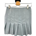 Aureum Sky Blue Vegan Leather Pleated Skirt Size XS Blue Photo 3