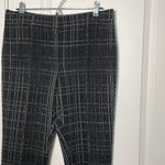 Akris Punto  Mara Black Silver Check Jersey Full Length Pant Photo 4