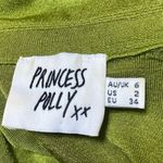 Princess Polly  Green Long Sleeve Collared Deep V Neck Wrap Mini Dress Size 2 Photo 3