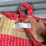 Cacique Women's  Ruched Bandeau Coral White Polka Dot Swimsuit Size 38D EUC #5036 Photo 5